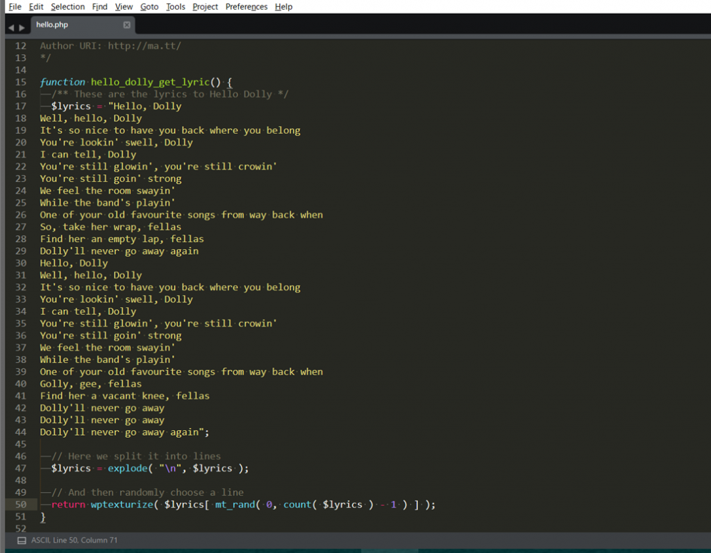 Hello Dollyの歌詞