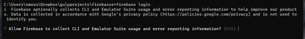firebase login