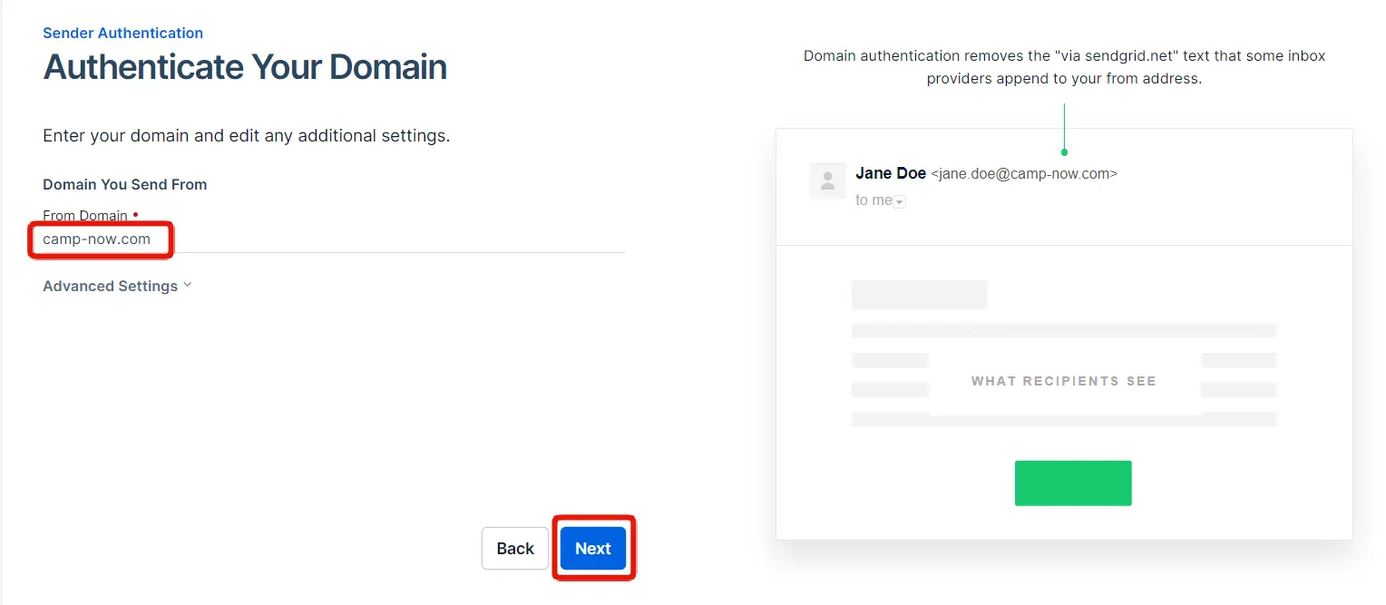 SendGridで使う独自ドメインの設定